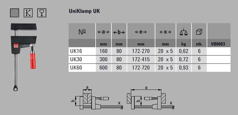 Bessey Uniklamp tvinge 300/80mm