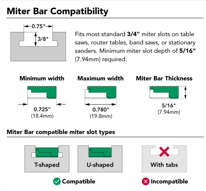 Matchfit Zeroplay guideskinne justerbar 18,3 til 19,8 bredde