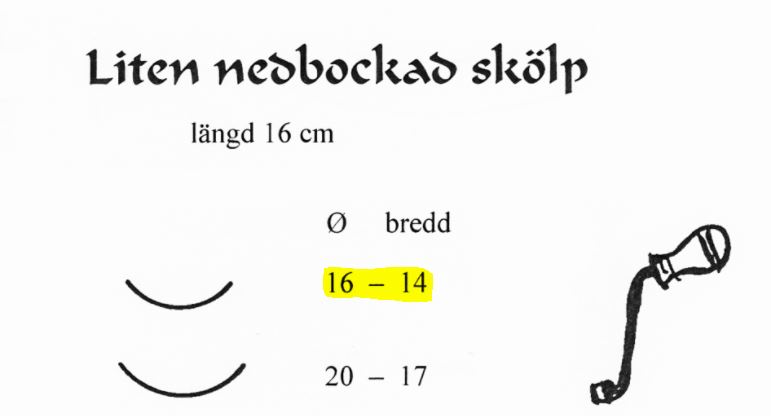 Gropjern bøyd l 16cm br 14mm