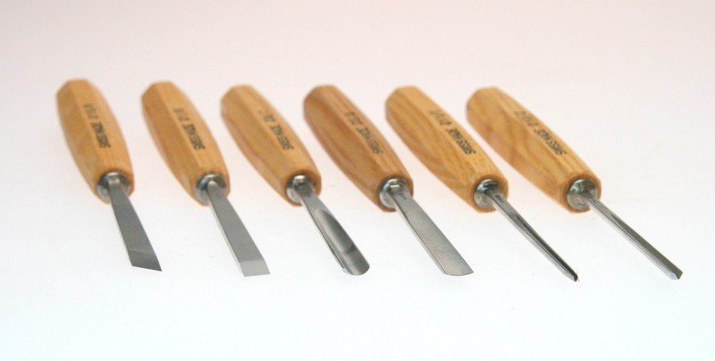 Pfeil treskjærerjern 6 stk i trestativ