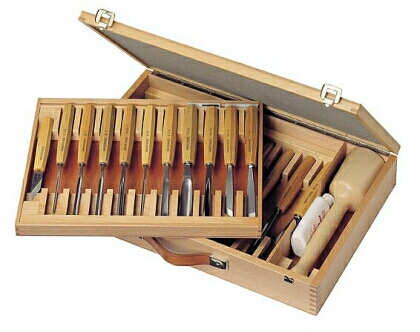 Treskjærerjernsett i trekoffert 25 del HBS25