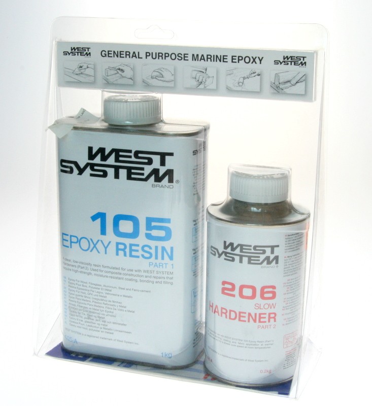 West system epoxy 1,2kg 206 langsom