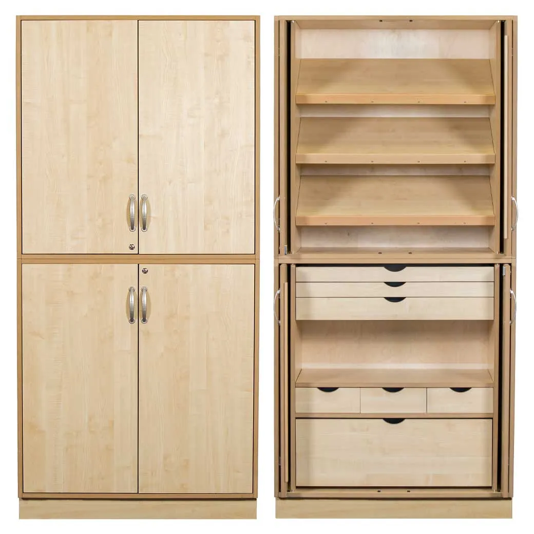 Sjøbergs Skap 1, 3 hyller / 7 skuffer, bjørk