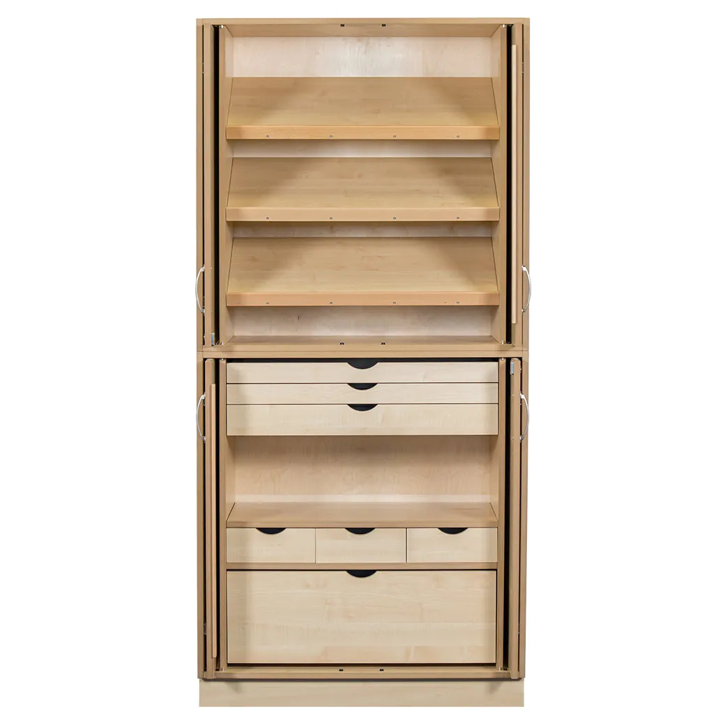 Sjøbergs Skap 1, 3 hyller / 7 skuffer, bjørk