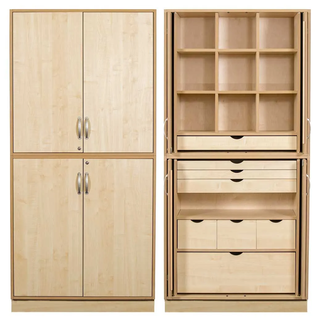 Sjøbergs Skap 1, 1 hylle / 8 skuffer / 9 småhyller, bjørk