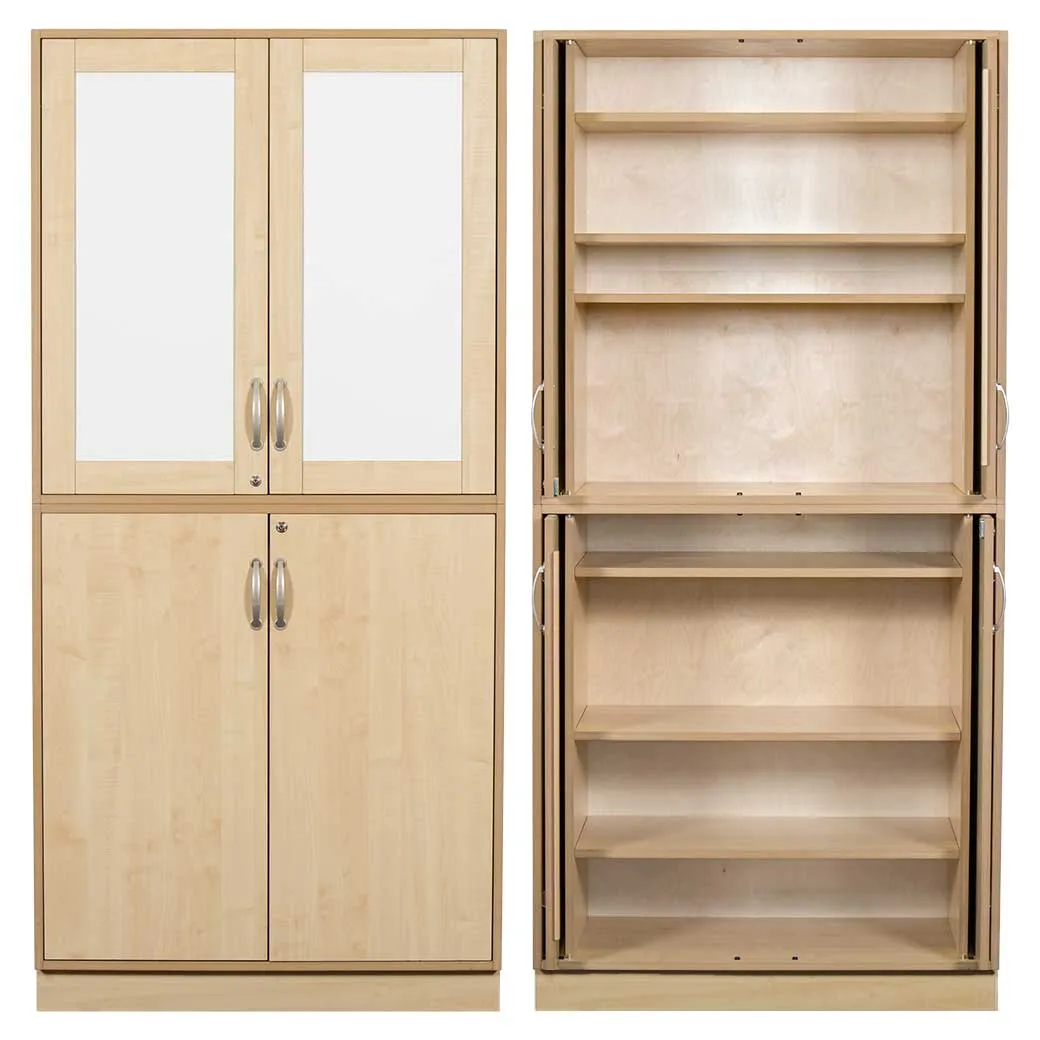 Sjøbergs Skap 1, 6 hyller, whiteboard/bjørk