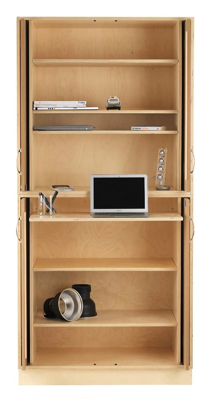 Sjøbergs Skap 1, 6 hyller, whiteboard/bjørk