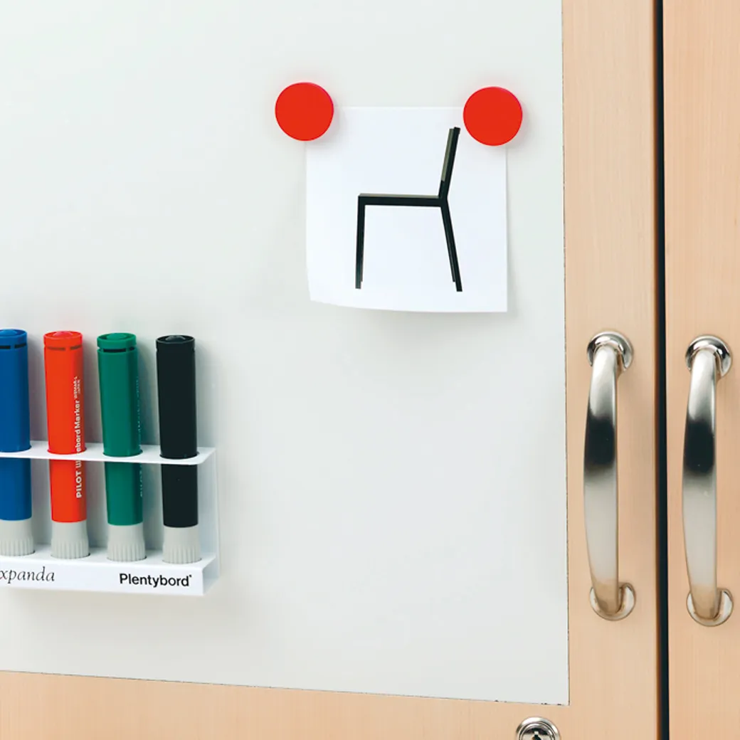 Sjøbergs Skap 1, 4 hyller / 3 skuffer, whiteboard/bjørk