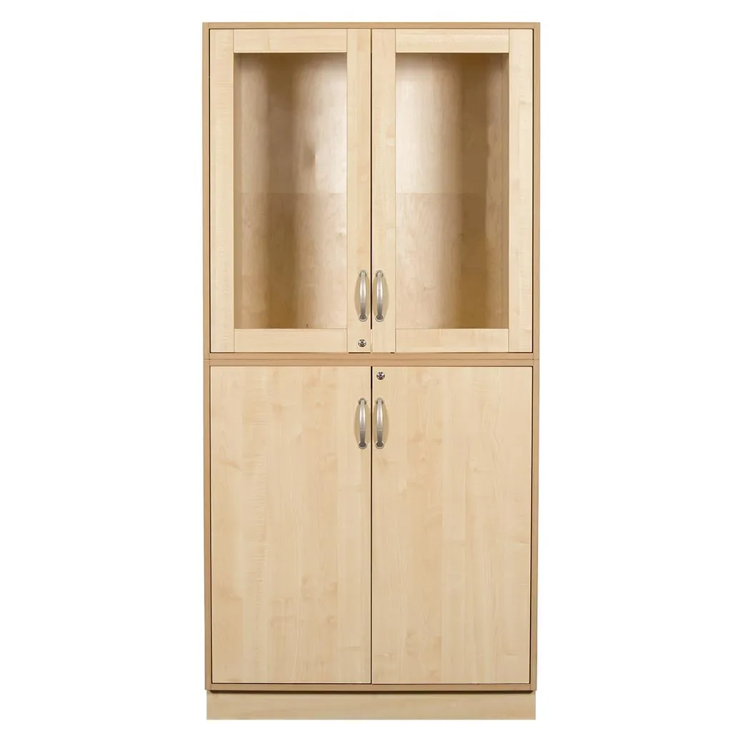 Sjøbergs Skap 1, 2 hyller / 8 skuffer / 9 småhyller, glass/bjørk