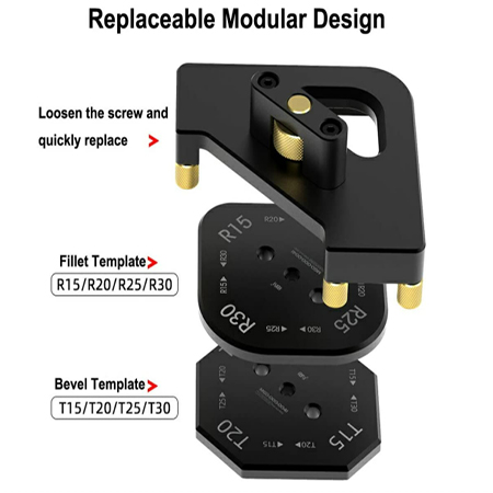 Hjørnemal jigg 4-i-1 radier runde/skarpe hjørner aluminium
