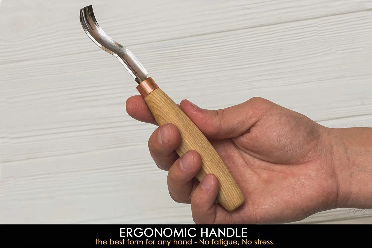 Beavercraft kort treskjærerjern med bøy No 8 14mm