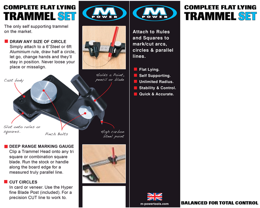 MPower merkeverktøy sett for linjal