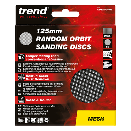 Trend pussedisk ø125 k240 mesh 5 stk