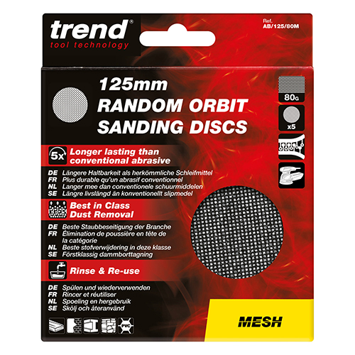 Trend pussedisk ø125 k80 mesh 5 sk