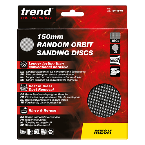 Trend pussedisk ø150 k150 mesh 5 stk
