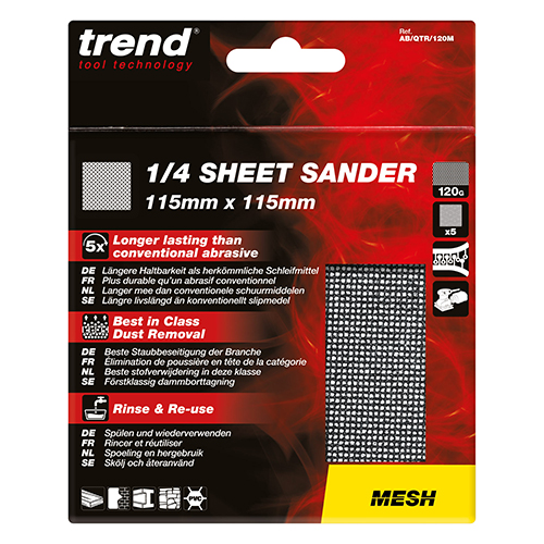 Trend pusseark 115x115 k120 mesh 5stk