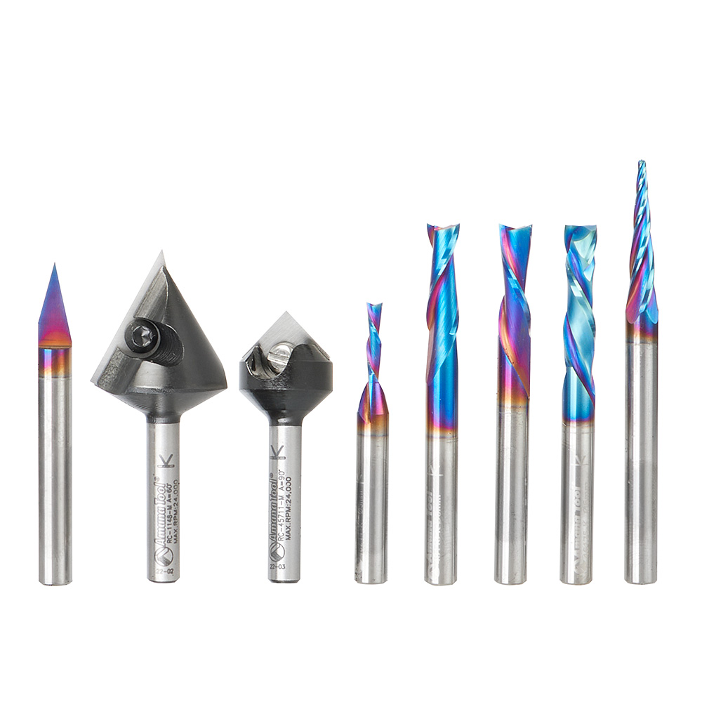 Amana 8 dl CNC fresestålsett 6mm m/box