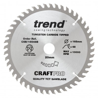 Craft saw blade 165mm x 48t x20mm