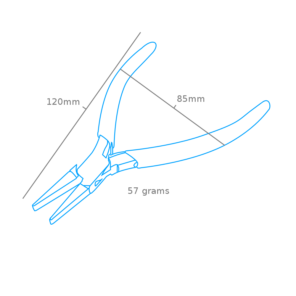 MC flat tang glatt 115mm rød